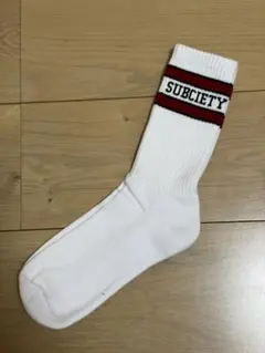 Subciety ソックス ホワイト ライン入り　赤のサムネイル