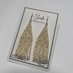 【No.038】ビーズピアス / ビーズイヤリング / タッセル / フリンジ