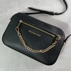 ✨美品✨マイケルコース　JET SET ショルダーバッグ　チェーン　レザー　黒