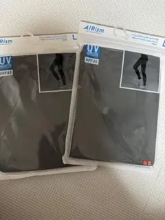 ２枚　エアリズム　UVカット レギンス 10分丈　グレー　L　ユニクロ