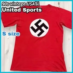 【90s ヴィンテージ USA製】鉤十字プリント 半袖Tシャツ シングルステッチ