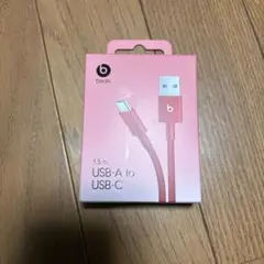 USB-A to USB-Cケーブル 1.5m ピンクbeats