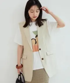 ★VIS ビス テーラードジレ ベスト ベージュ