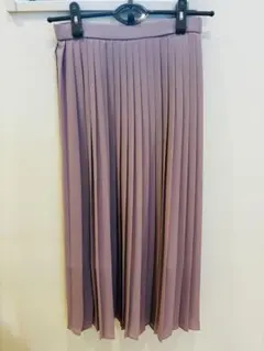 ラベンダー プリーツロングスカート