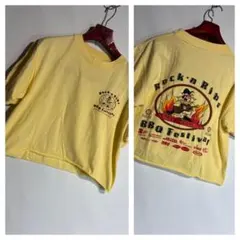 90'sヴィンテージAloreアローレUSA製Rock'n RibsTシャツ黄Mのサムネイル