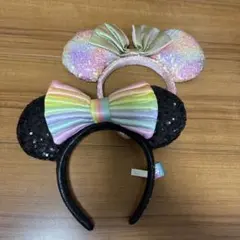 ディズニー　カチューシャ　2点セット　40周年　リボン　スパンコール