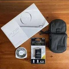【美品】PSP3000 パールホワイト&HEAD PORTER PSP CASE