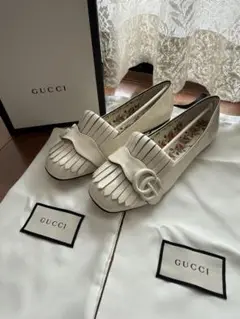 GUCCI フラットシューズ ホワイト 36 1/2 2025年最新】GUCCI カラー：ホワイト系 フラットシューズ