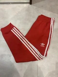 adidas レッド ジャージパンツ 3本ライン