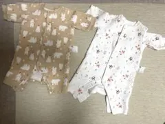ユニクロ ベビー カバーオール２枚セット 冬 60