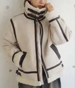 tiptop フェイクムートンボアブルゾン