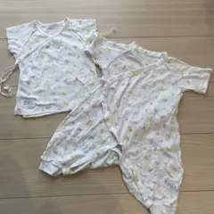 動物柄コンビ肌着 50-60cm 2枚セット　familiar