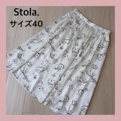 ＊ストラ：サイズ40：オフホワイト色のお花柄のロングスカート＊のサムネイル