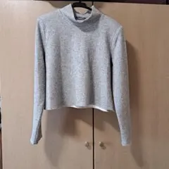 ZARA グレー クロップドニットセーター M
