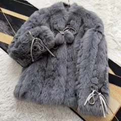 肉厚◎/クロップド/着丈62 カラー フォックス ショート ファーコート 毛皮