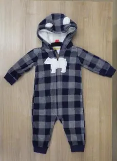 carter's カーターズ フード付き チェック柄 ロンパース 9M 70cm