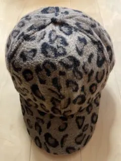 超メルカリ市！値下げ！キャップ・ヒョウ柄ウールワークキャップ