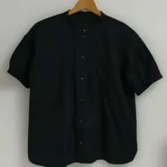 all of meブラック ピンタック 半袖ブラウス