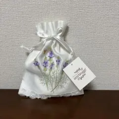 花柄ポーチ(小)白⑤