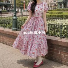 ディズニー　フラワープリントワンピ♡ Lのサムネイル