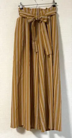 【GEORGES RECH】マスタード×ホワイトストライプ ワイドパンツ