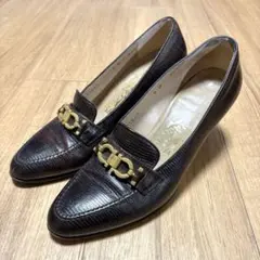 Ferragamo フェラガモ 23.5cm ブラウン ガンチーニ パンプス