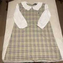 EAST BOY フリル付きチェックワンピース　140
