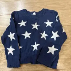 ネイビー 星柄 ニットセーター 90cm