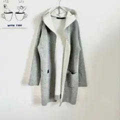 アズールバイマウジー　ロング丈　ニットカーディガン　シンプル　体型カバー◎