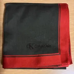 新品未使用　Calvin Klein ハンカチ ブラック×レッド　ロゴ　メンズ
