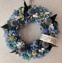 ⬛︎みきちゃん様専用⬛︎紫陽花と瑠璃玉アザミのナチュラルリース