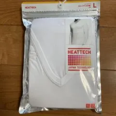 メンズ ユニクロ ヒートテック VネックT(九分袖) 白 Ｌサイズ