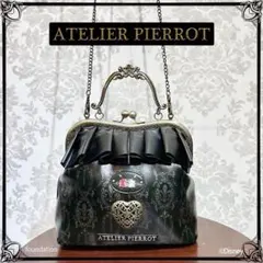 王冠がま口bag 黒×白 金 - メルカリ