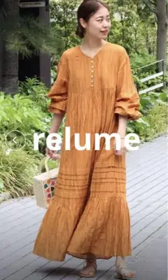 ジャーナルスタンダードrelumeコットンボイルクリンクルヘムタックワンピ綿