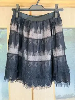 アクシーズファムaxes femme 総レースドットフレアスカート　ウエストゴム
