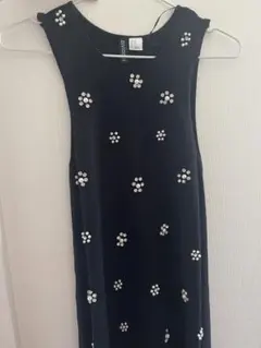 H&M ブラック ノースリーブ ミニワンピース XS