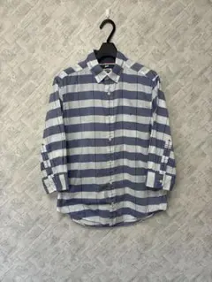 ★TOMMY HILFIGER★青と白のボーダー ボタンダウンシャツ長袖シャツM