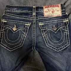 io着用　希少TRUE RELIGIONJOEY 白ステッチ　フレアデニム　29