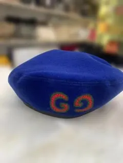 青色 GGロゴ ベレー帽
