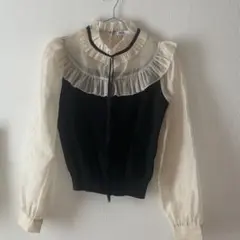 フリルブラウス 黒