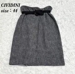 【美品】 CIVIDINI ラップ ひざ丈スカート 44 ブラック