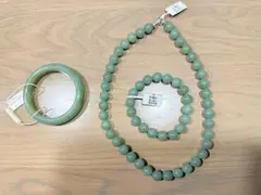 鑑別書付き】和田玉 バングル・ネックレス・ブレスレット,粉青，青花 