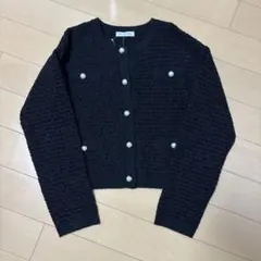 【タグ付新品】ツイード風　ニット　カーディガン