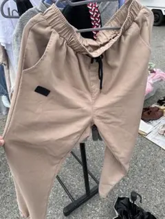 SHIENシーイン❤️メンズ ベージュワークパンツ ドローコード付❤️ウェストゴムのサムネイル
