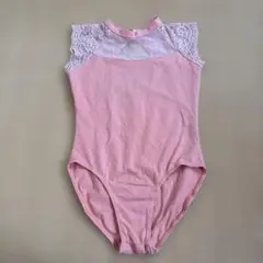 ピンクレース袖付きレオタード　子ども　120