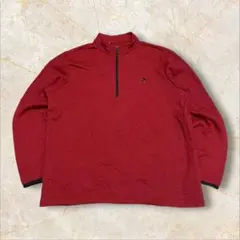 a*o様 アディダス パフォーマンスロゴ ハーフジップフリース USメンズ レッ