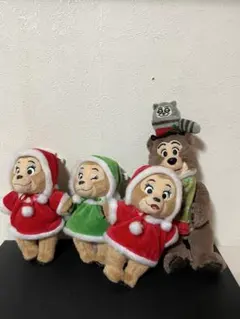 12/25まで　クリスマス　カントリーベアシアター　ぬいぐるみ4体セット