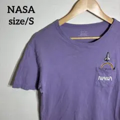 【US古着】NASA スペースシャトル 刺繍ロゴ クルーネックTシャツのサムネイル
