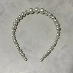 パールデザイン ヘアバンド ホワイト