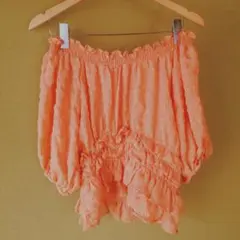 オフショルダーオレンジトップス